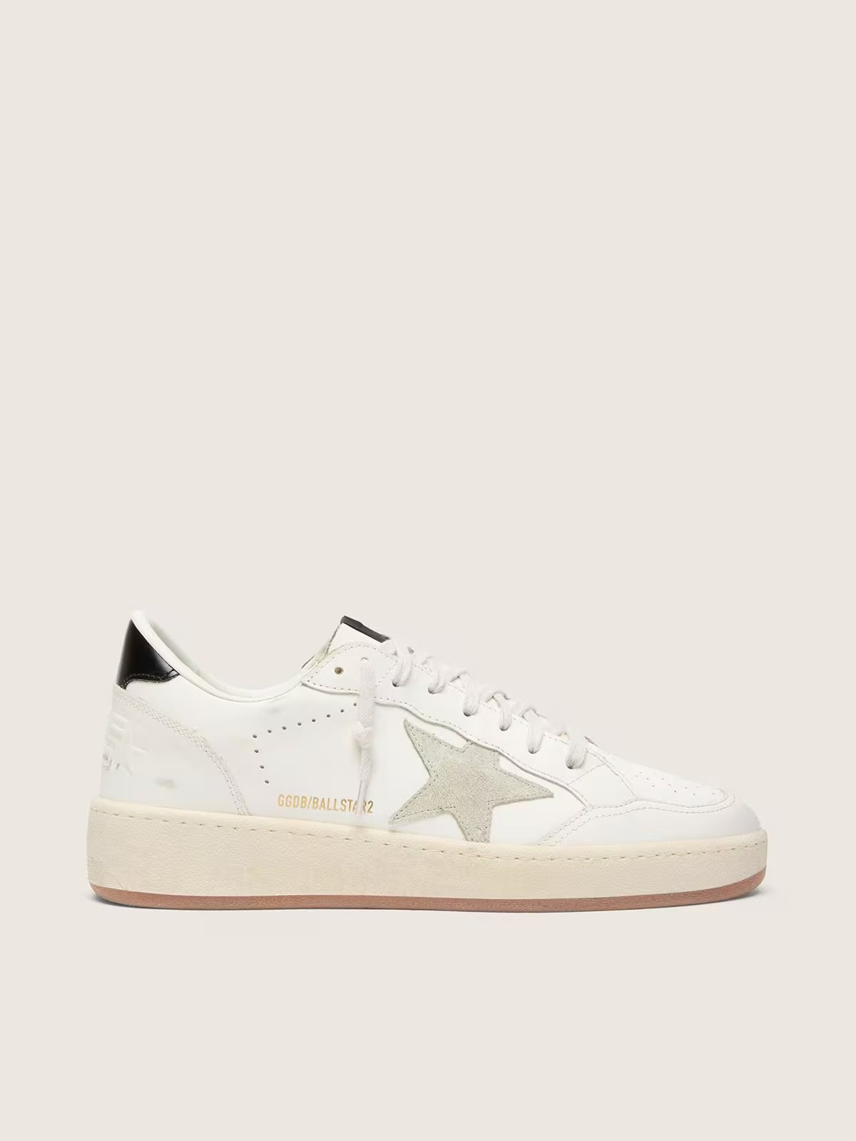 1 Ball Star with ice-gray suede star and glossy black leather heel tab - Image 1