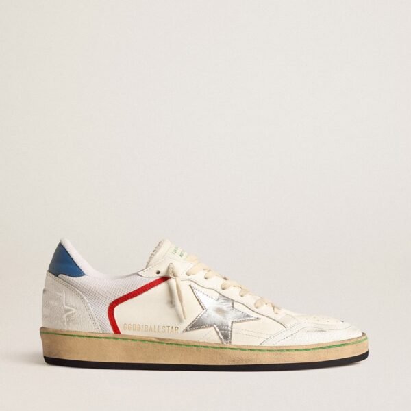 Ball Star in nappa and mesh with silver metallic leather star