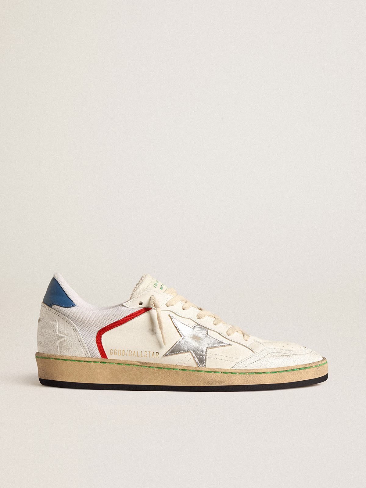 1 Ball Star in nappa and mesh with silver metallic leather star - Image 1