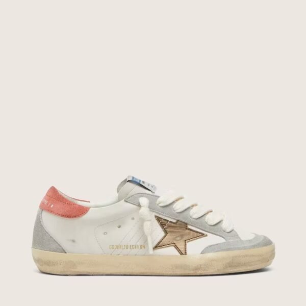 Golden Goose Super-Star LTD in white leather with metallic bronze star