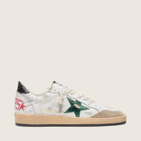 Ball Star with metallic leather star and gray leather heel tab