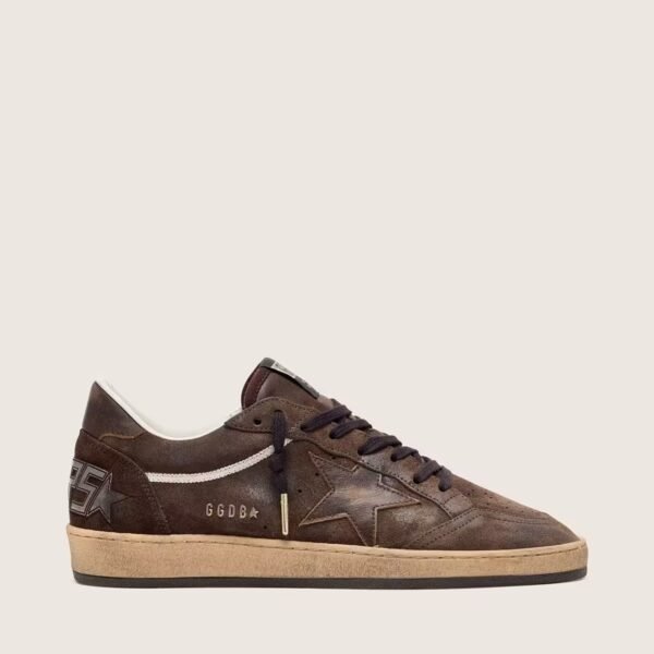 Ball Star in brown suede with brown leather star and heel tab