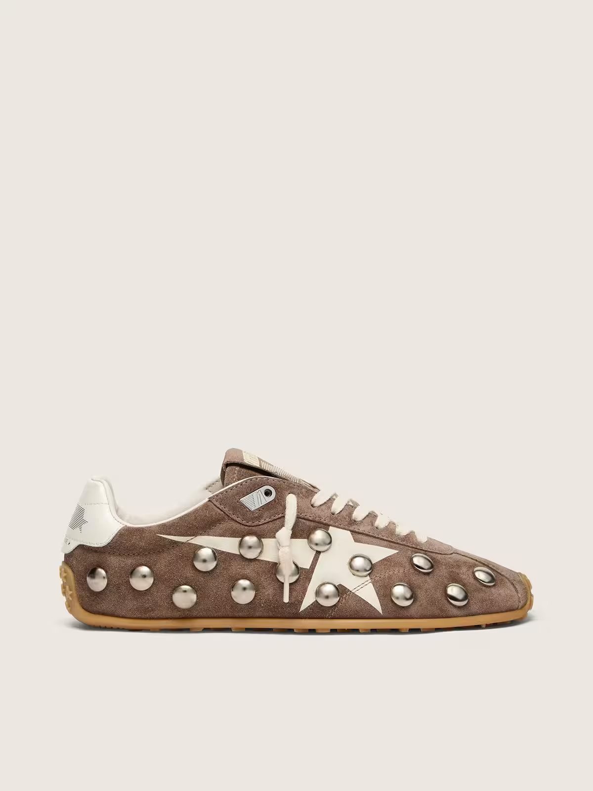 1 Marathon Speed in anthracite-gray suede with white star and metal studs - Image 1
