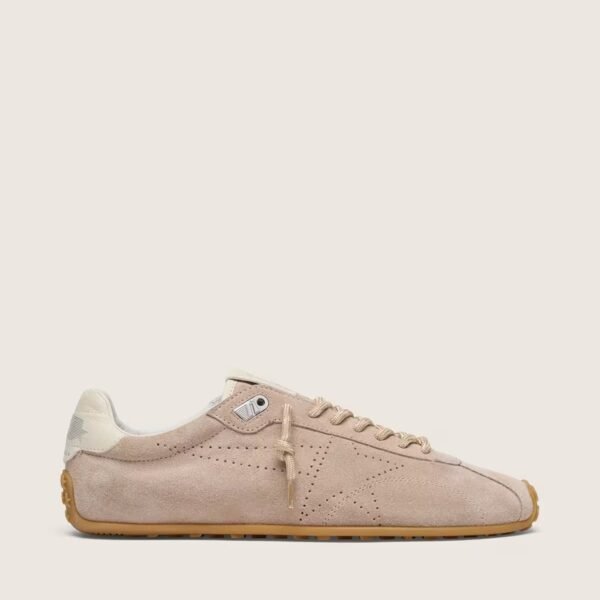 Marathon Speed in pink suede with perforated star and white leather heel ta
