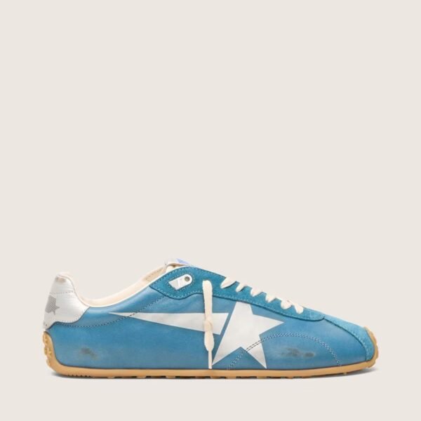 Marathon Speed in blue nappa with printed star and silver leather heel tab