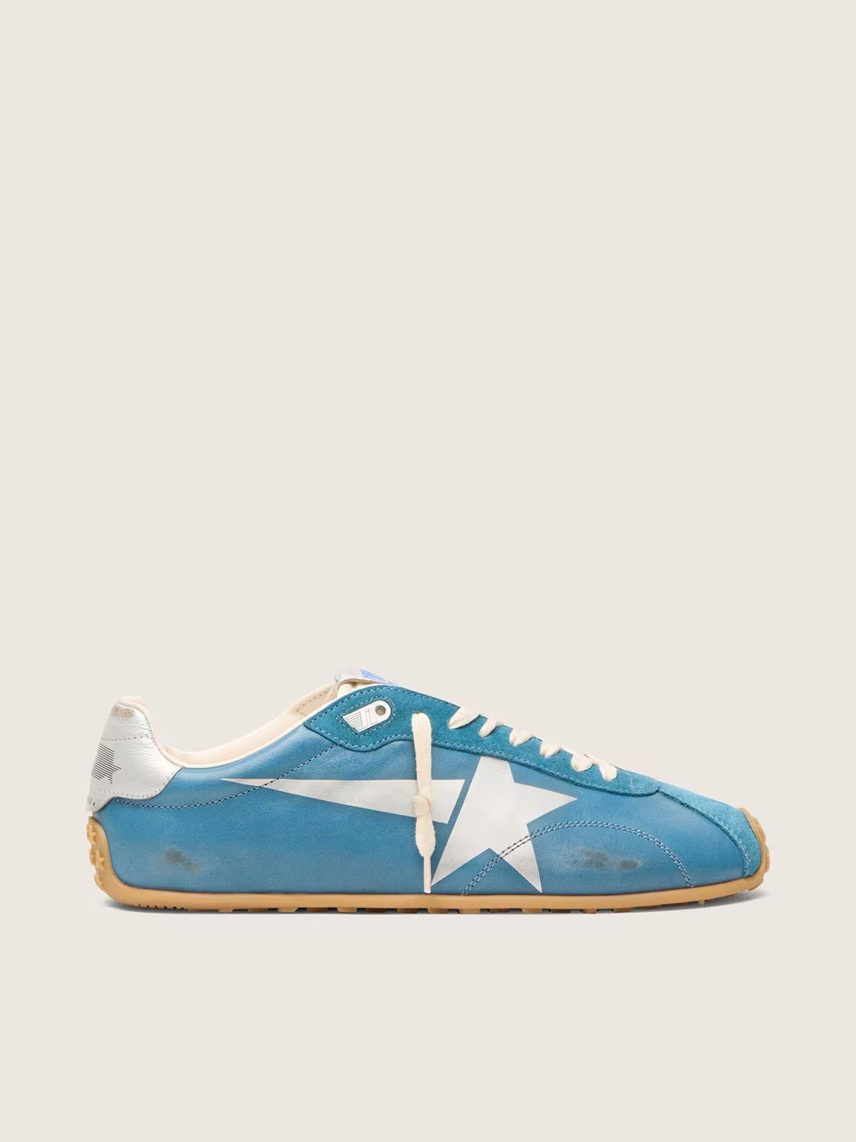 1 Marathon Speed in blue nappa with printed star and silver leather heel tab - Image 1