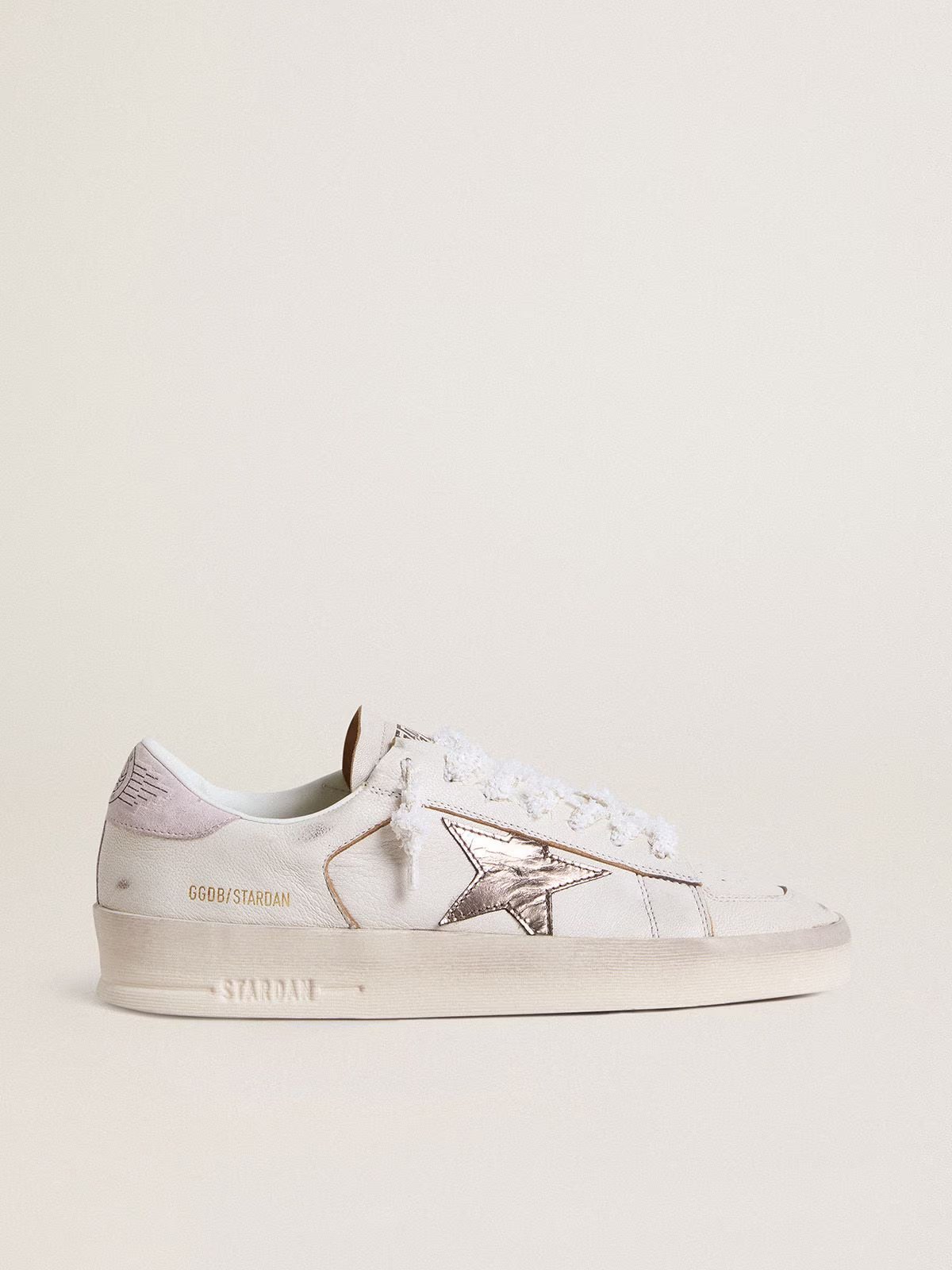 1 Stardan in nappa leather with metallic silver leather star and pink suede heel tab - Image 1