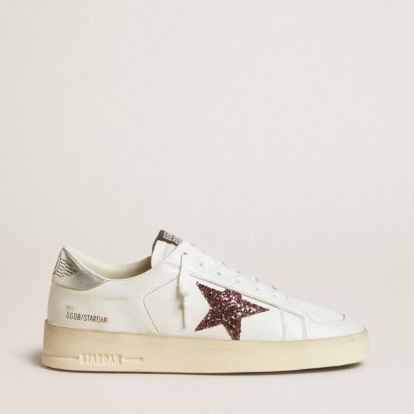 Stardan in nappa with glitter star and metallic leather heel tab
