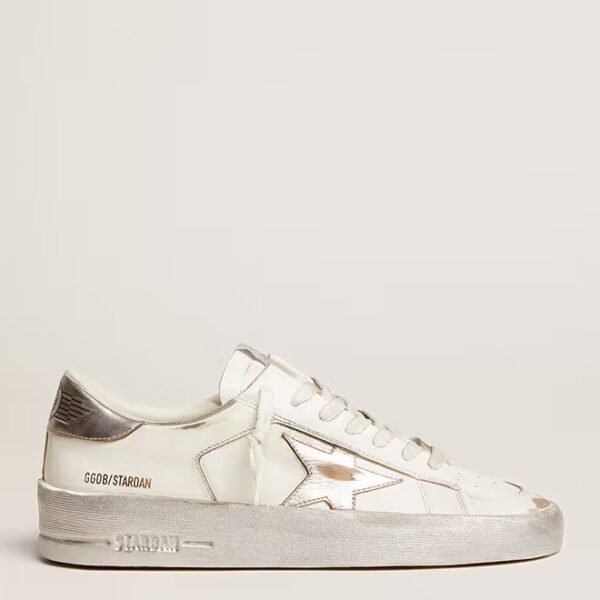 Stardan sneakers with silver metallic leather star and heel tab