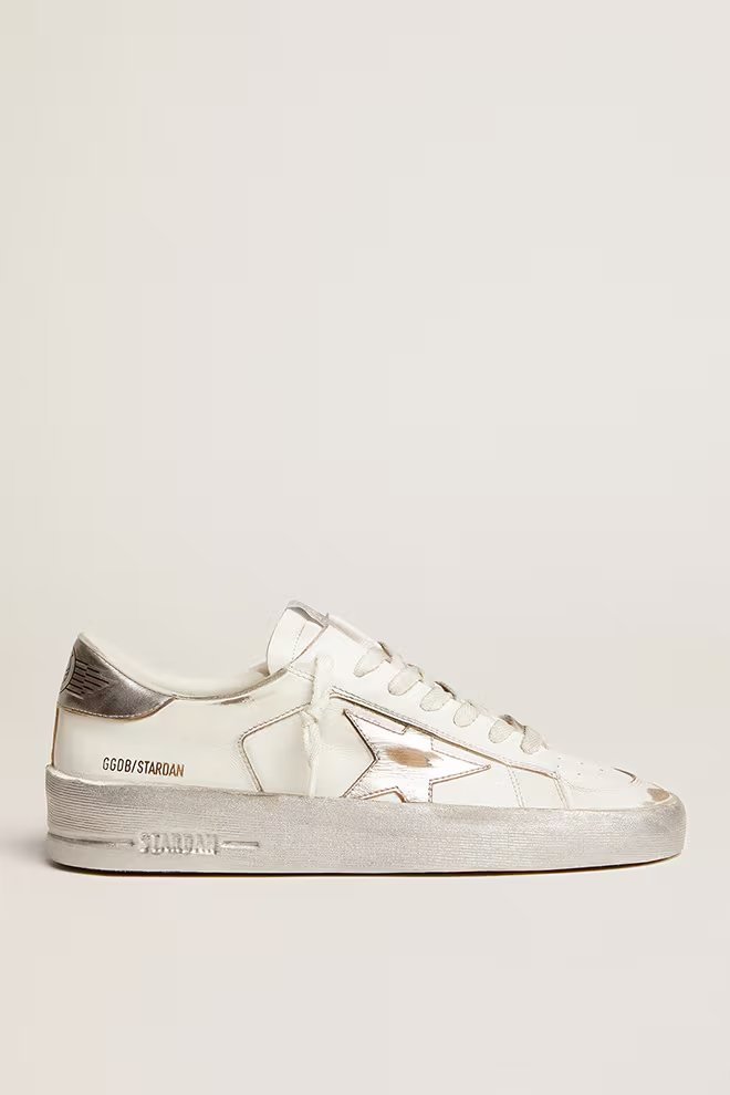 1 Stardan sneakers with silver metallic leather star and heel tab - Image 1