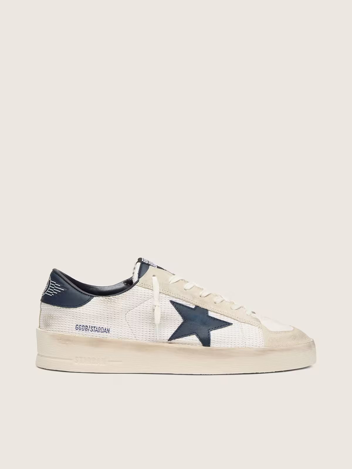 1 Stardan in beige suede with blue star - Image 1