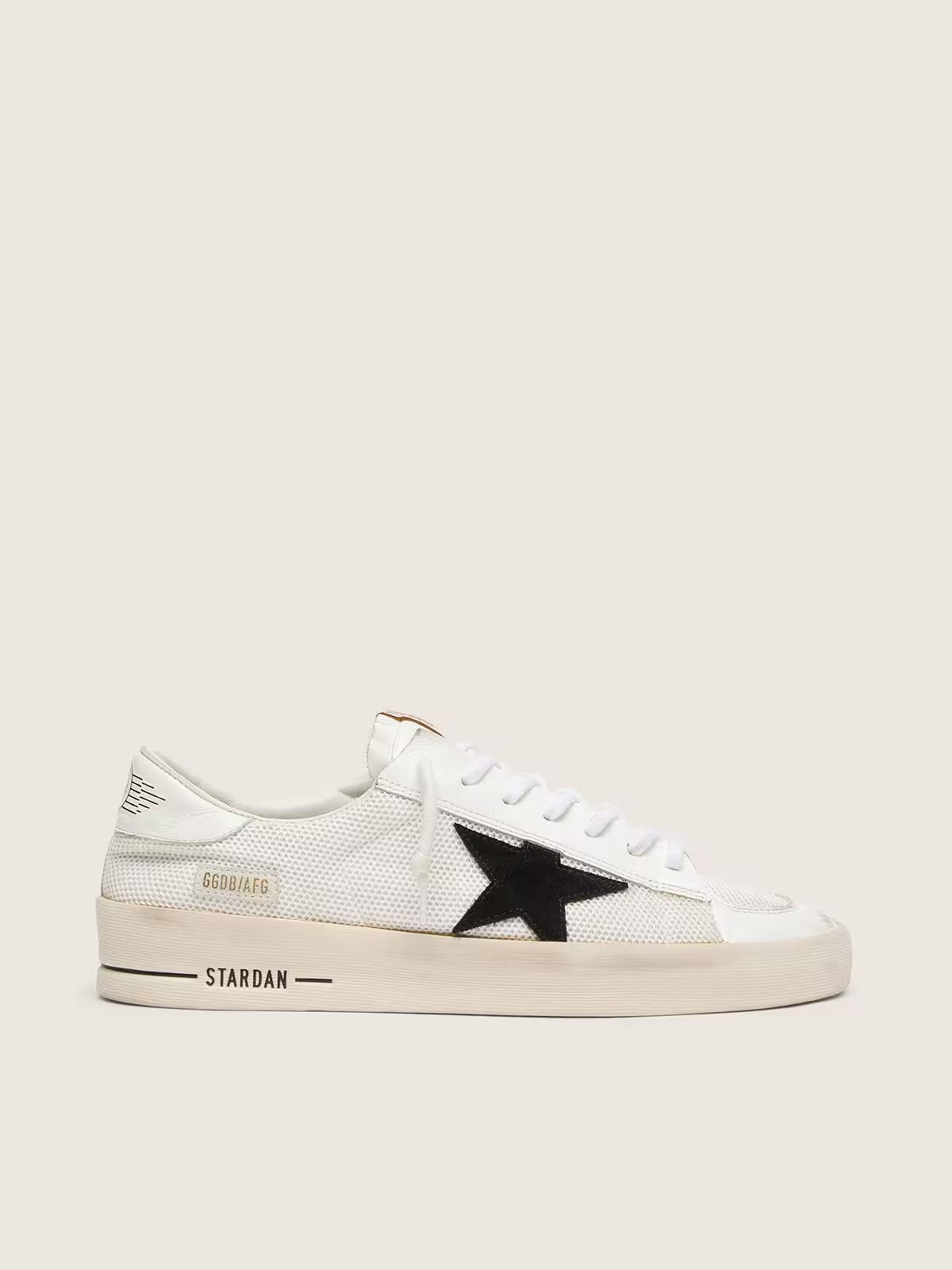 1 Stardan in white mesh with black suede star - Image 1