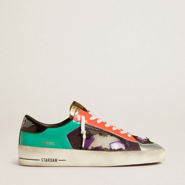 Stardan LAB in patent leather and mesh with rubber star