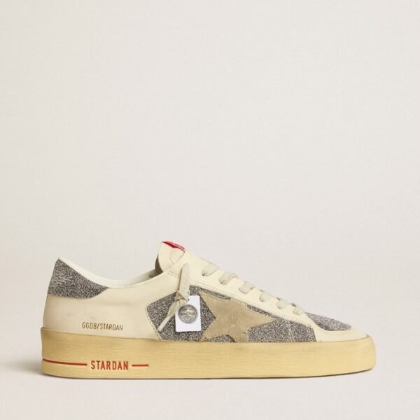 Stardan in suede with sand star and Swarovski crystal inserts