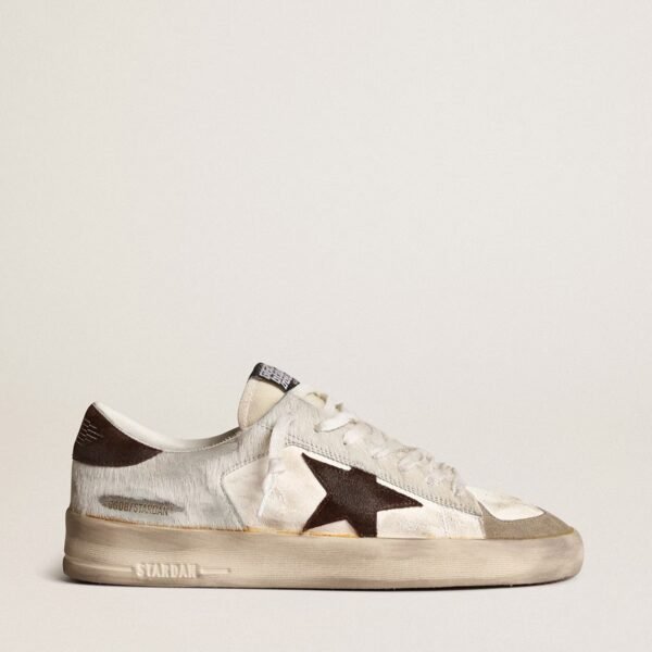 Stardan in nappa and pony skin with brown suede star