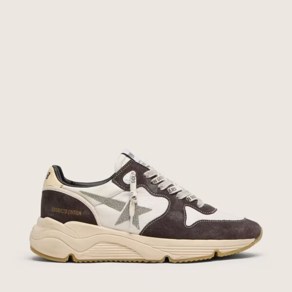 Running Sole in nappa and brown suede with a Swarovski crystal star