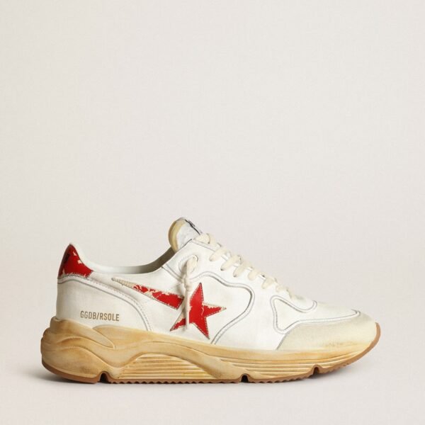 Running Sole with leather star and heel tab with red print