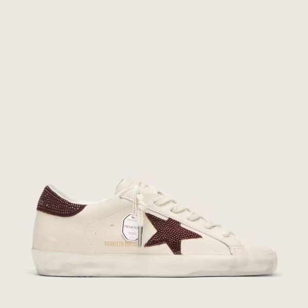 Golden Goose Super-Star with suede star and heel tab with Swarovski crystals