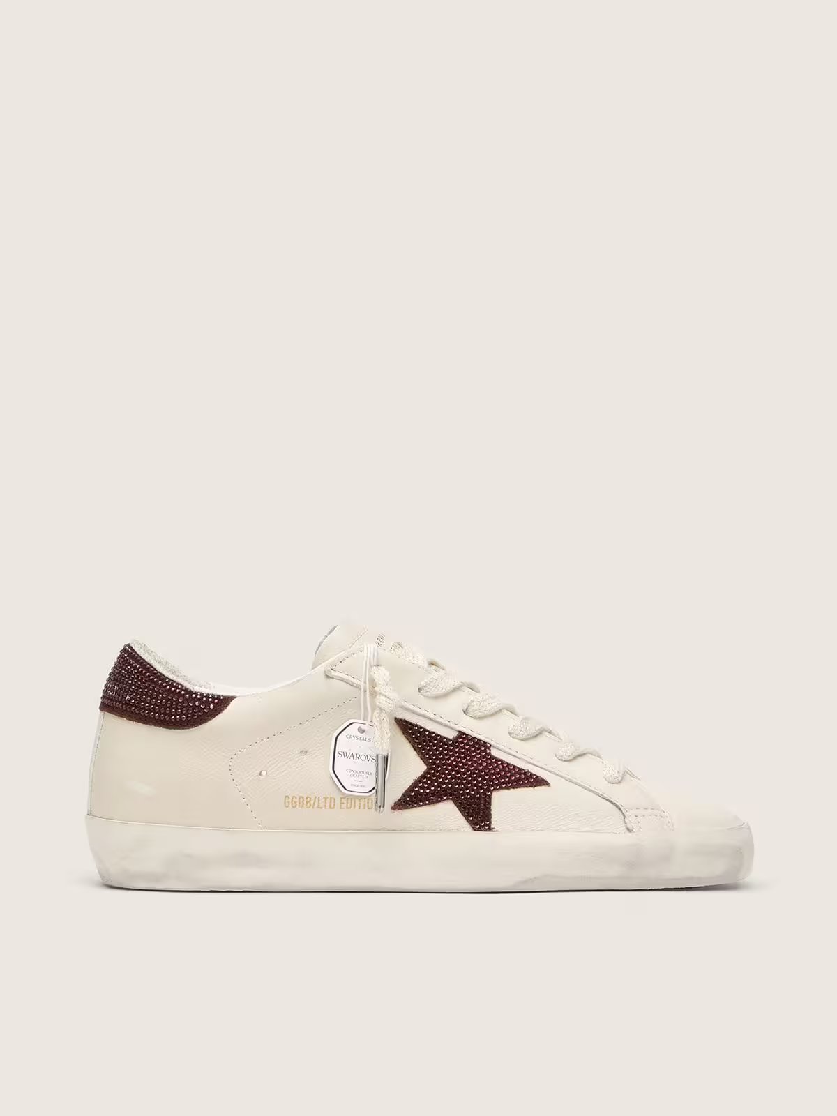 1 Golden Goose Super-Star with suede star and heel tab with Swarovski crystals - Image 1