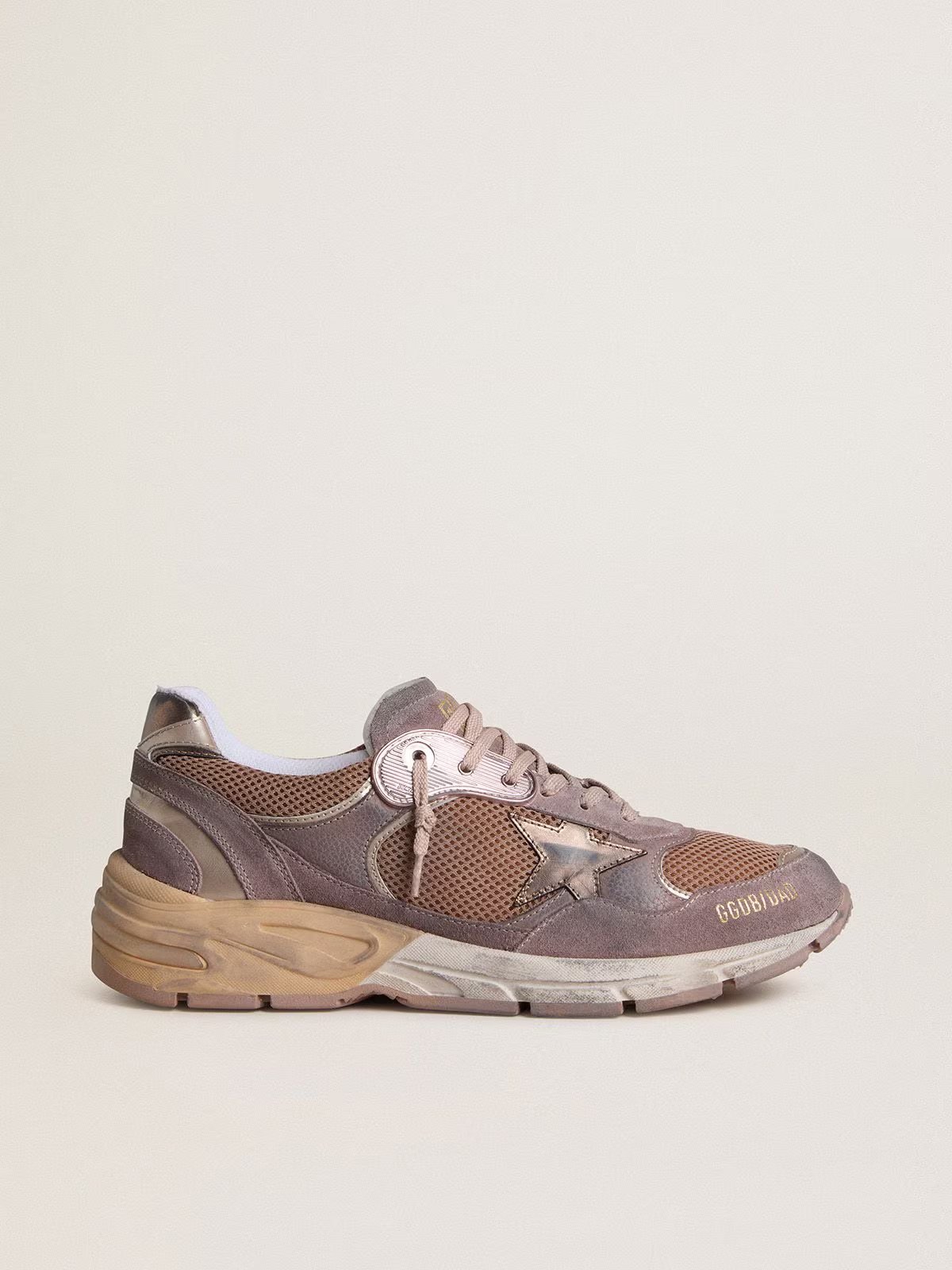 1 Dad-Star in lilac suede and mesh with laminated leather star and heel tab - Image 1