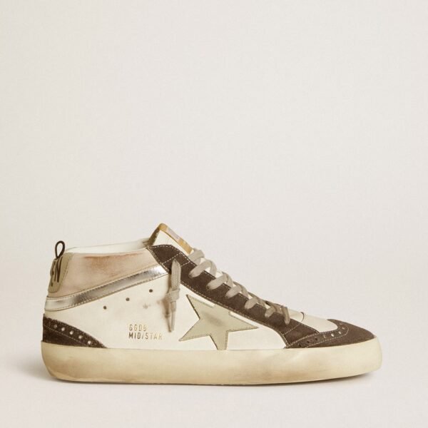 Mid Star with gray leather star and metallic silver leather flash