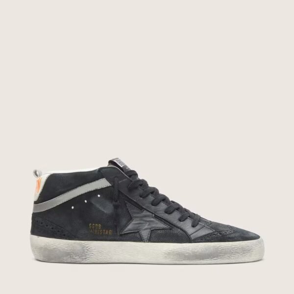 Mid Star in nubuck with black leather star and silver flash