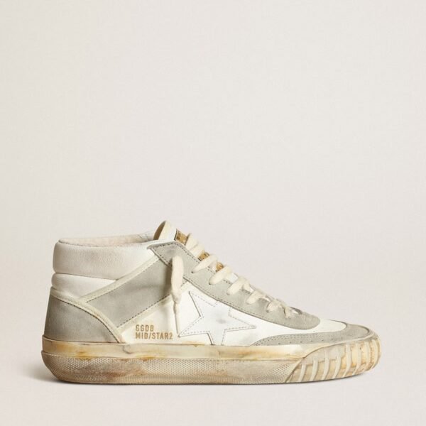 Mid Star with ice-gray suede inserts and white star
