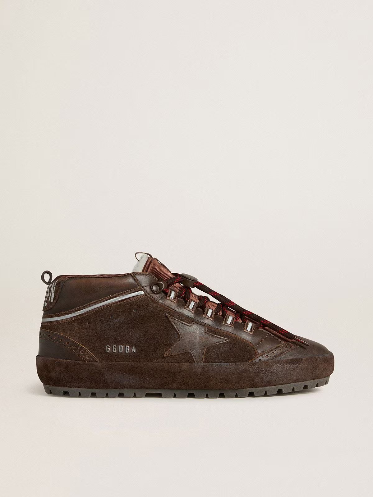 1 Mid Star Ski in brown suede with leather star and suede heel tab - Image 1