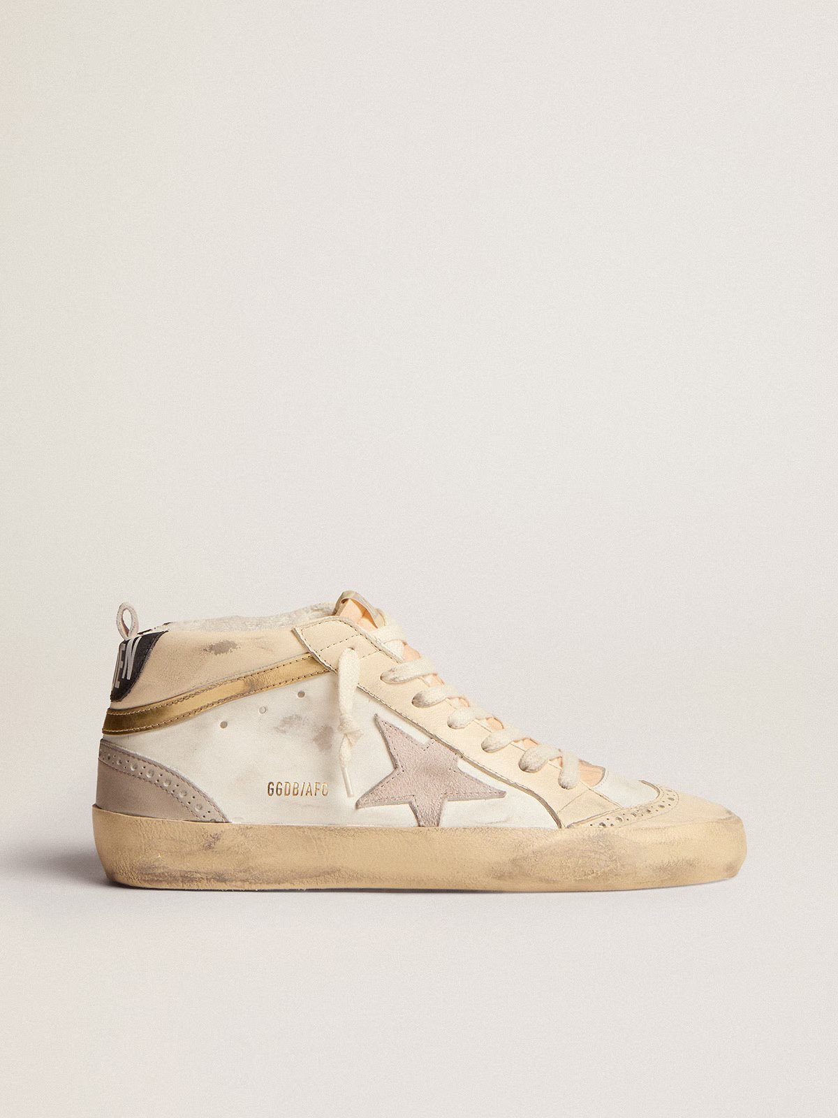 1 Mid Star with star in light gray suede and gold flash - Image 1