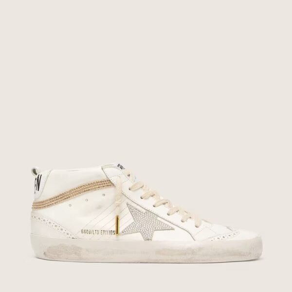 Mid Star with star and heel tab in suede with Swarovski crystals