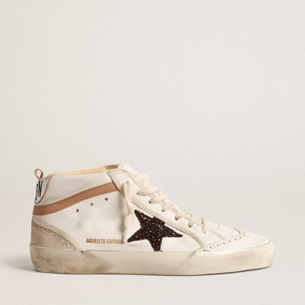 Mid Star in nappa with glitter star and nude leather flash