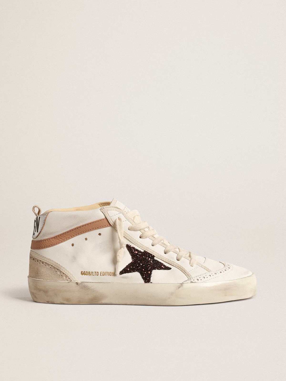 1 Mid Star in nappa with glitter star and nude leather flash - Image 1