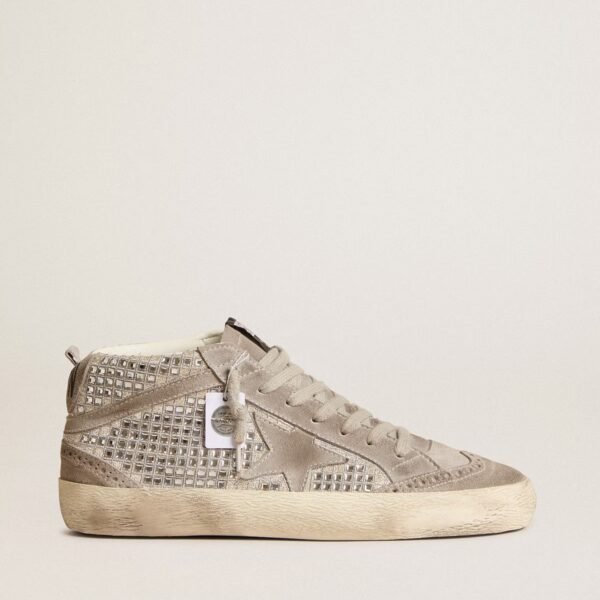 Mid Star in silver suede with Swarovski crystals and suede star