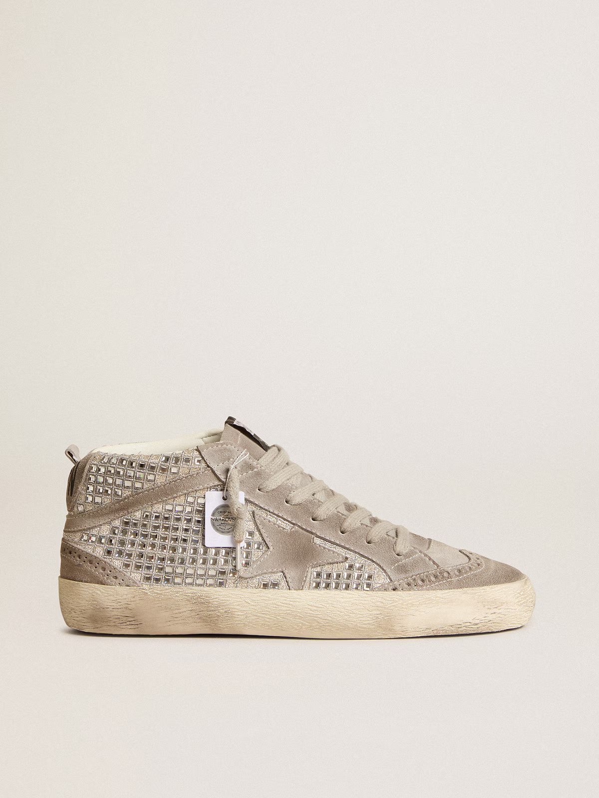1 Mid Star in silver suede with Swarovski crystals and suede star - Image 1