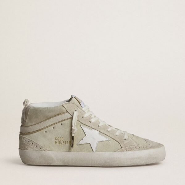 Mid Star in light gray suede with white leather star