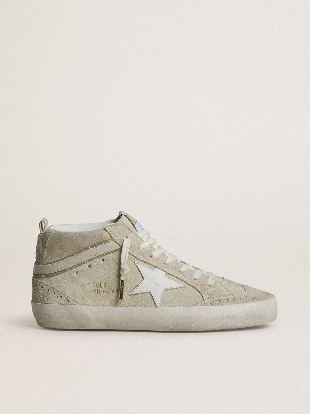 1 Mid Star in light gray suede with white leather star - Image 1