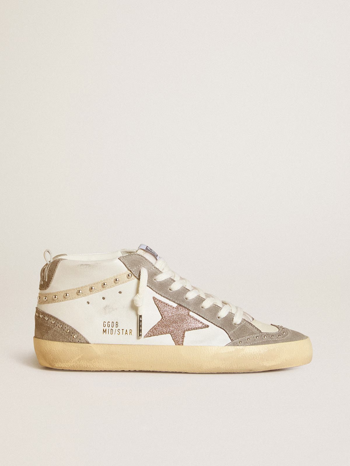 1 Mid Star in nappa and suede with light brown metallic leather star - Image 1