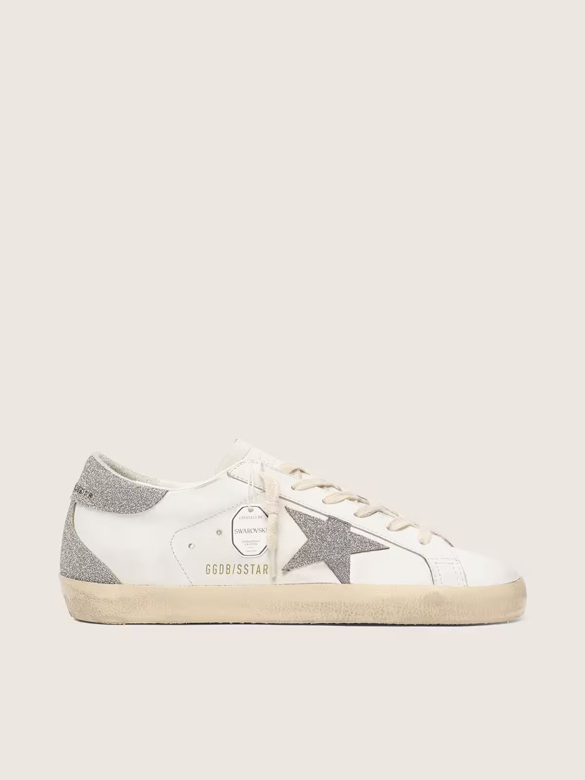 1 Golden Goose Super-Star with silver Swarovski crystal star and heel tab - Image 1