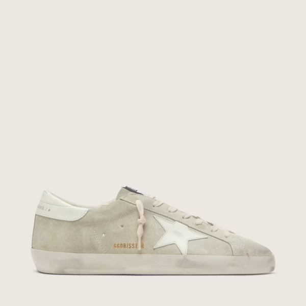 Golden Goose Super-Star in light gray suede with white leather star