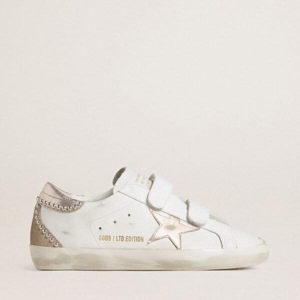 Golden Goose Old School LTD with rose gold metallic leather star and heel tab