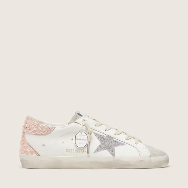 Golden Goose Super-Star in leather with Swarovski crystal star and heel tab