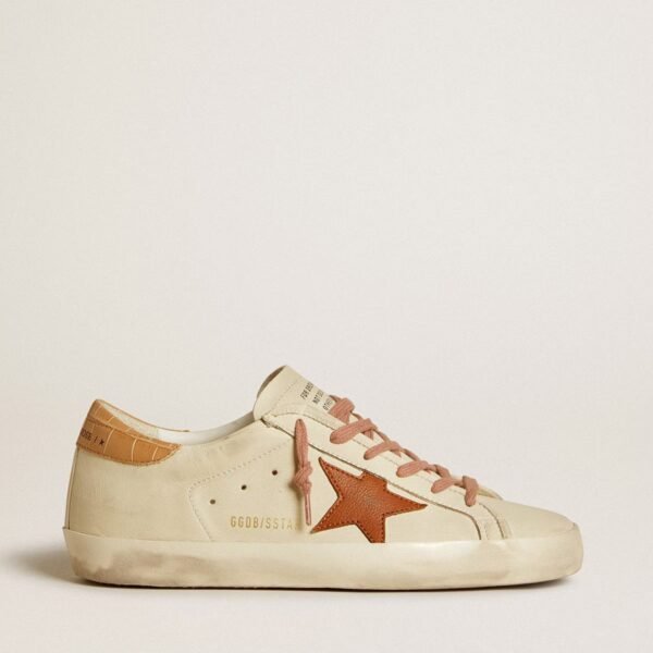 Golden Goose Super-Star with leather star and crocodile-print leather heel tab