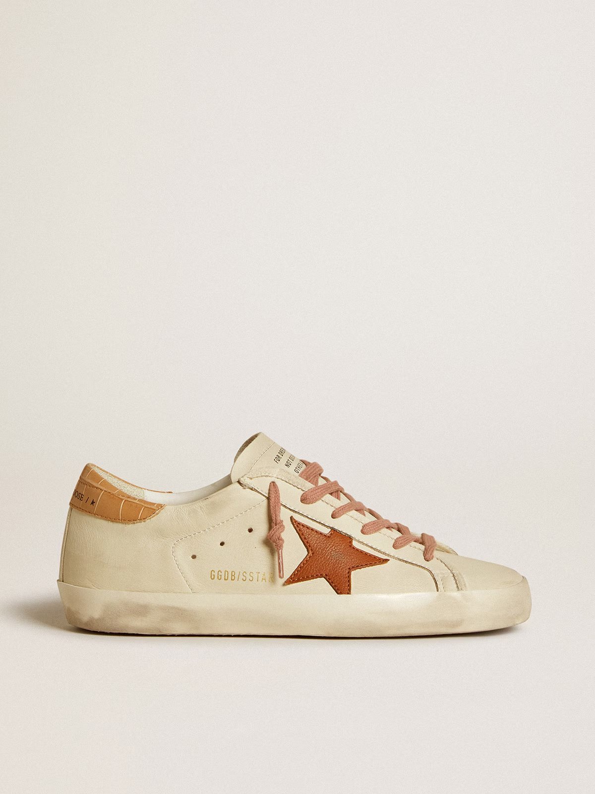 1 Golden Goose Super-Star with leather star and crocodile-print leather heel tab - Image 1