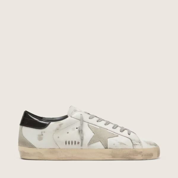 Golden Goose Super-Star with black heel tab and metal stud lettering