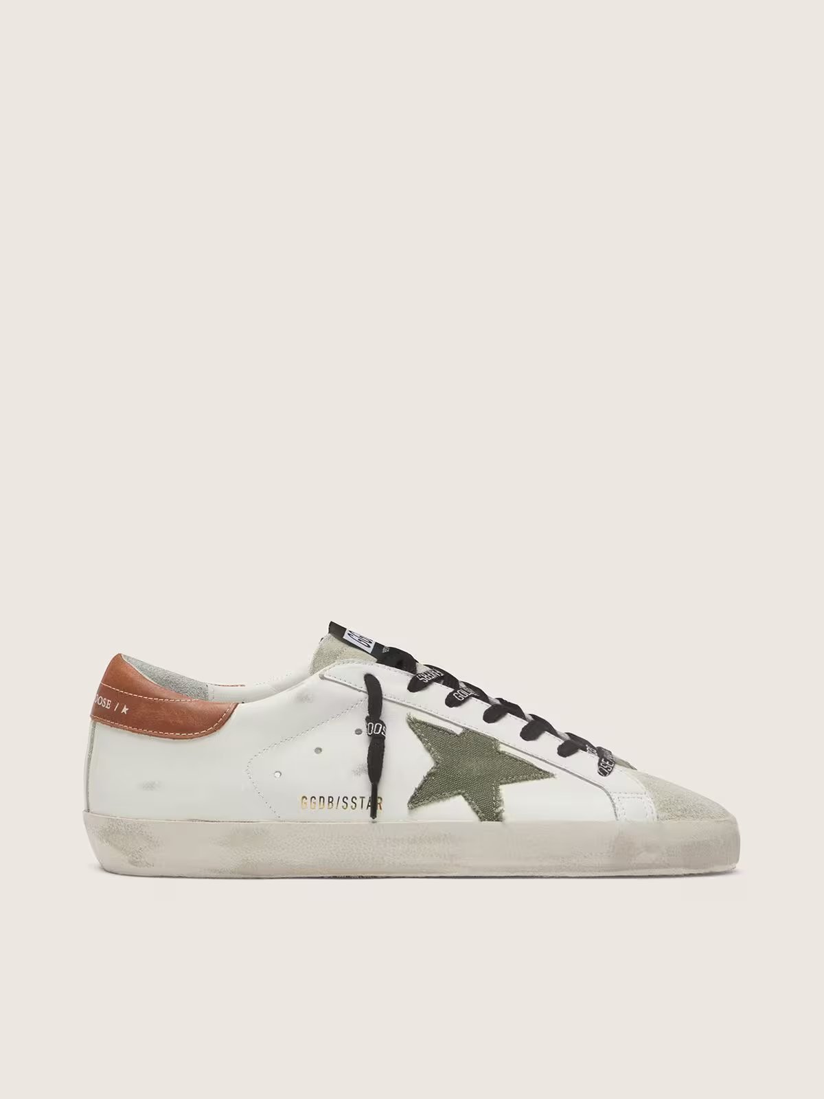 1 Golden Goose Super-Star with star in olive green canvas - Image 1