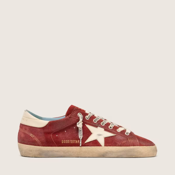 Golden Goose Super-Star in red suede with cream leather star