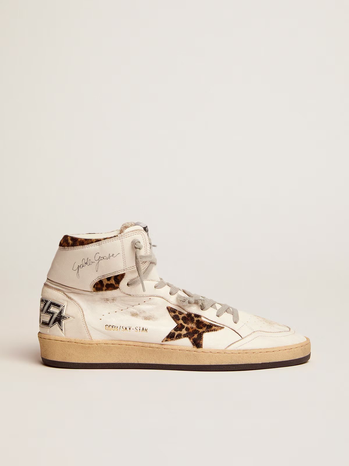 1 Sky-Star sneakers with signature on the ankle and leopard-print pony skin inserts - Image 1