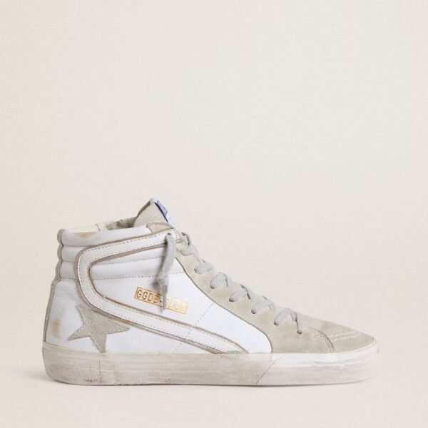Slide in leather with suede details