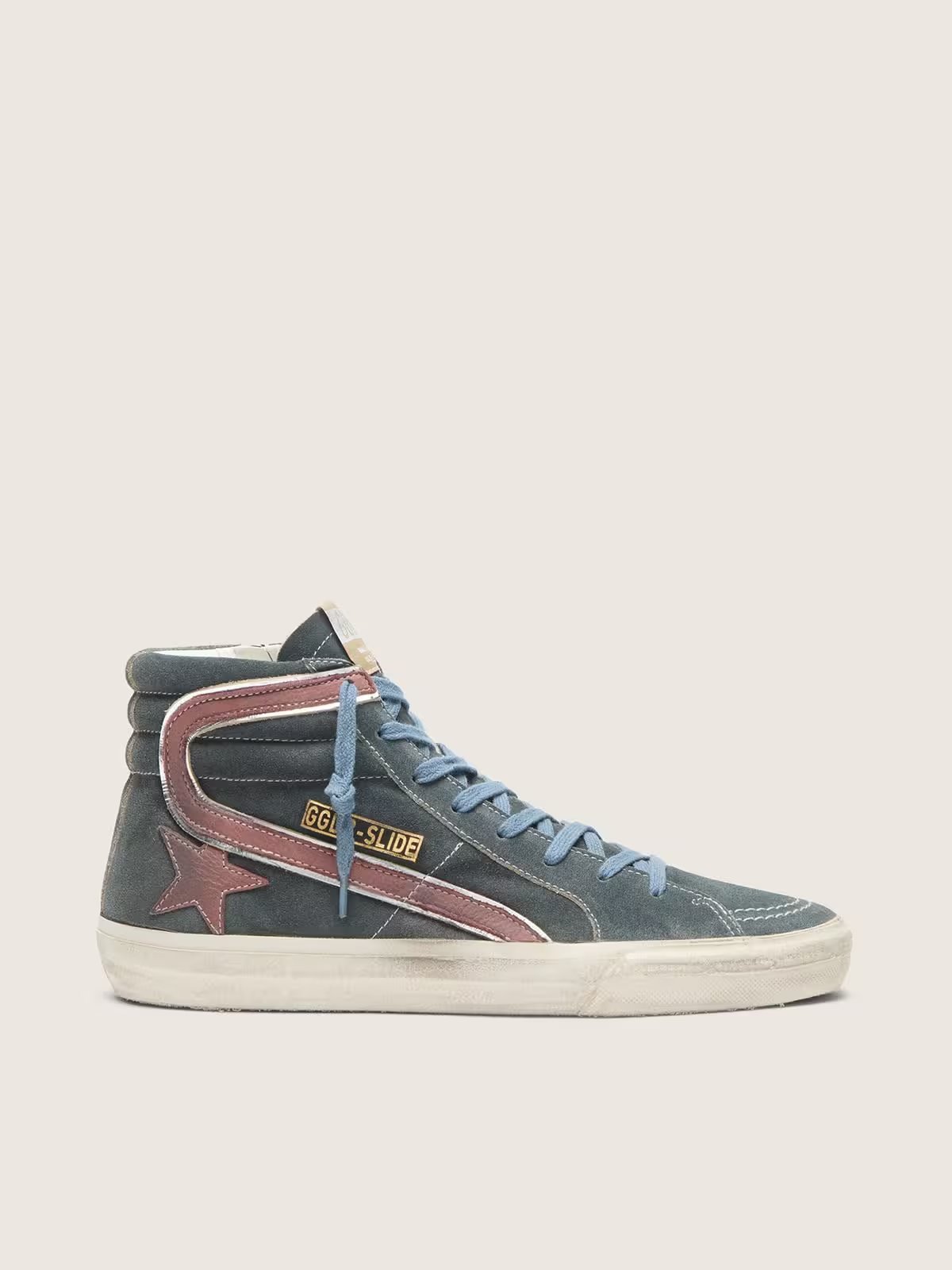 1 Slide in gray suede with brown nubuck star and flash - Image 1