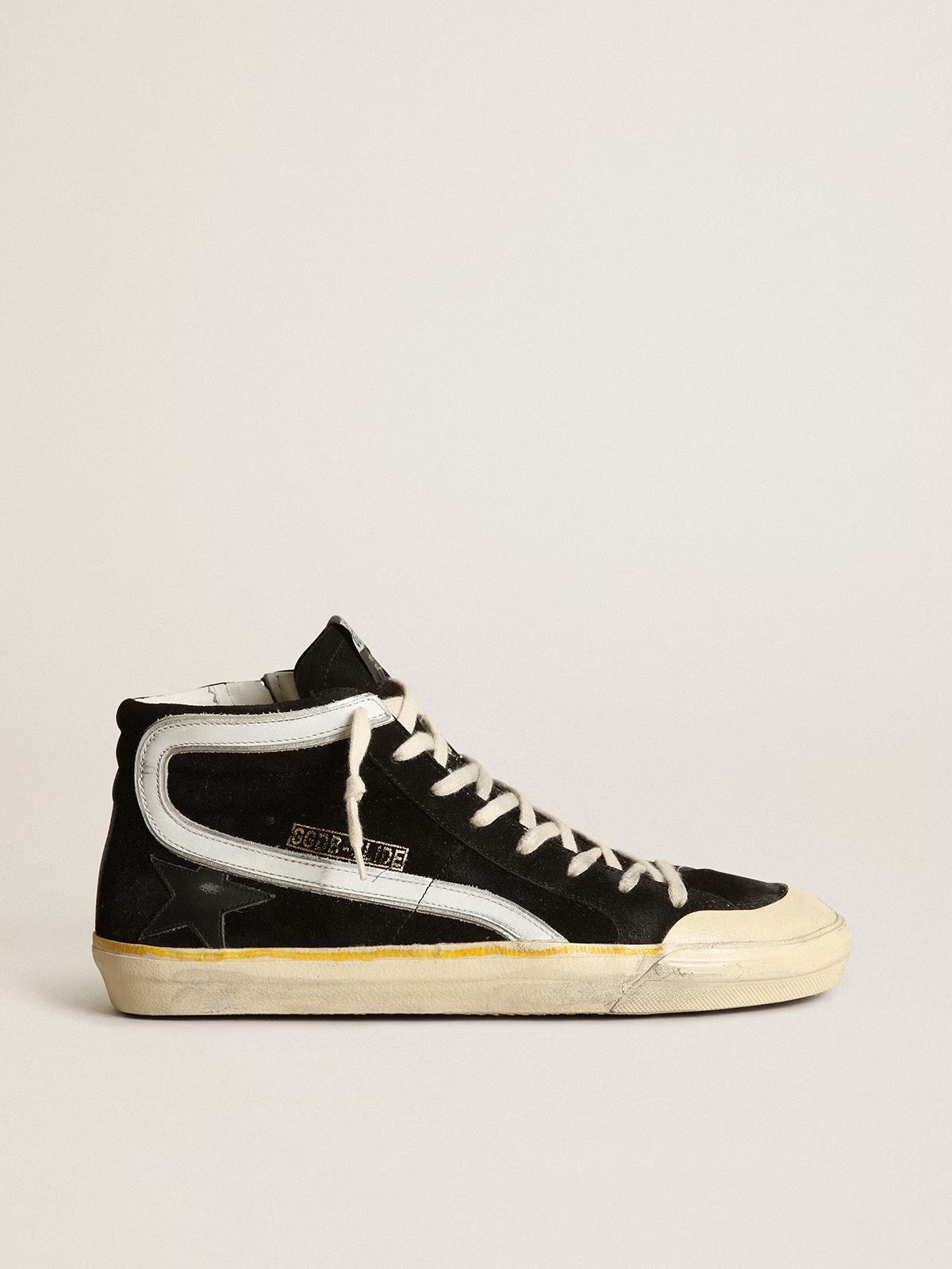 1 Slide Penstar in black suede with black star and white flash - Image 1